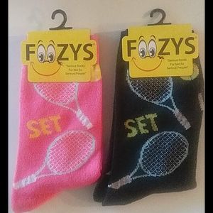Foozys Socks 2 pair item #127 Tennis Anyone?